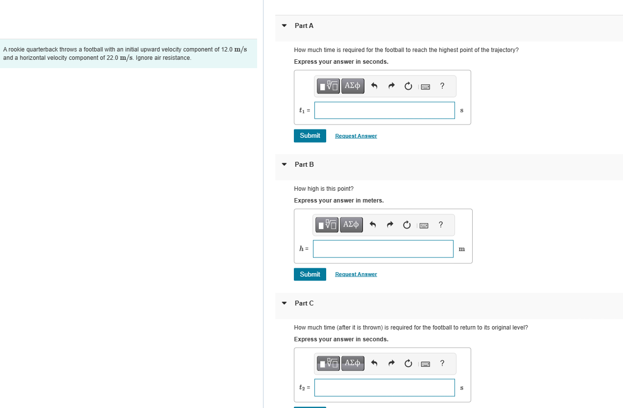Solved A rookie quarterback throws a football with an