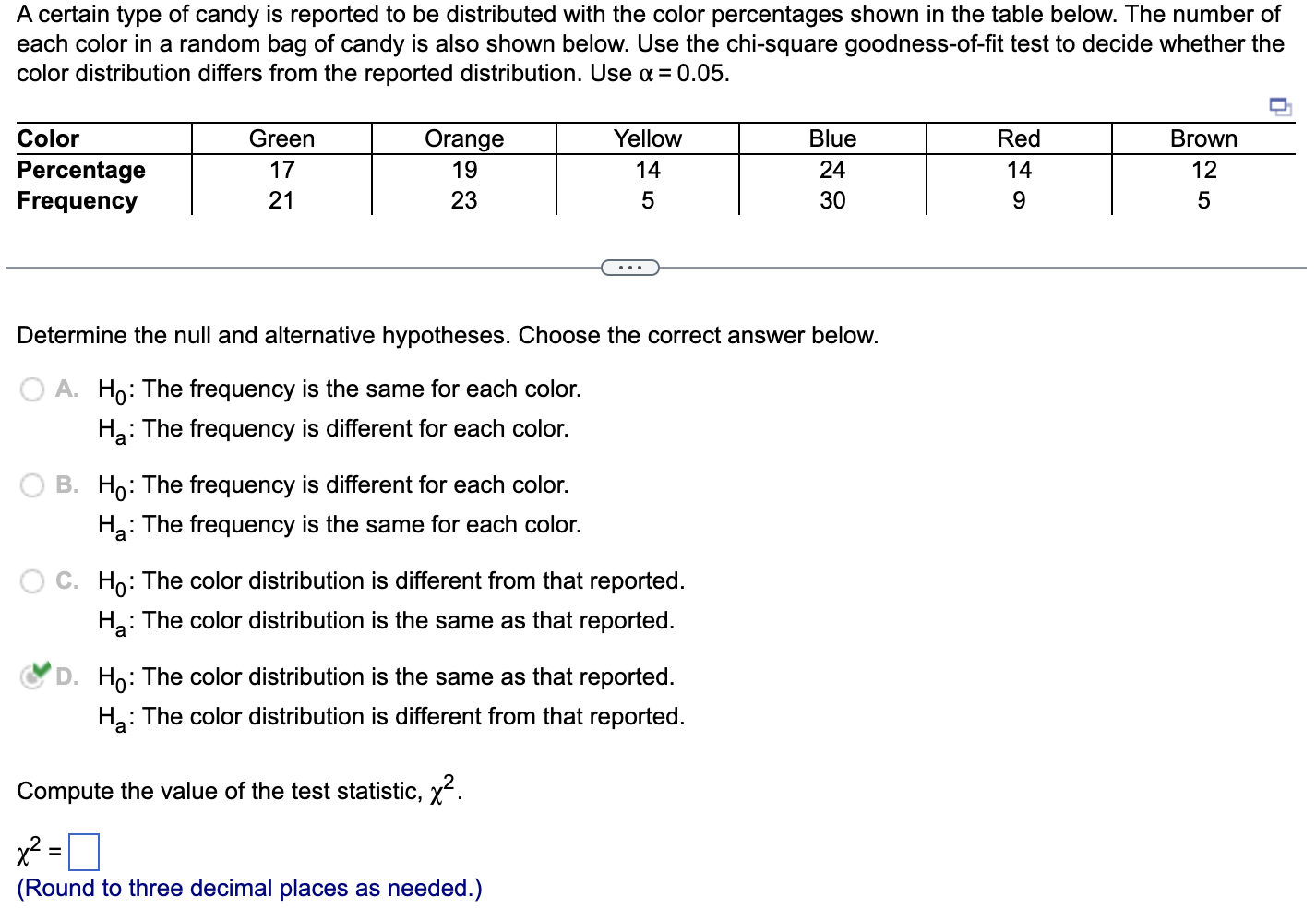 Solved A certain type of candy is reported to be distributed | Chegg.com
