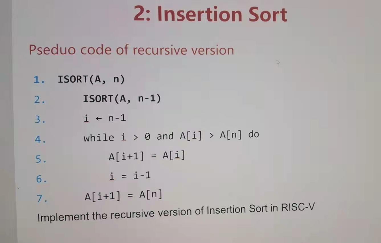 Solved 2: Insertion Sort Pseduo code of recursive version 1. | Chegg.com