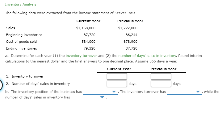 Solved Inventory Analysis The Following Data Were Extracted | Chegg.com