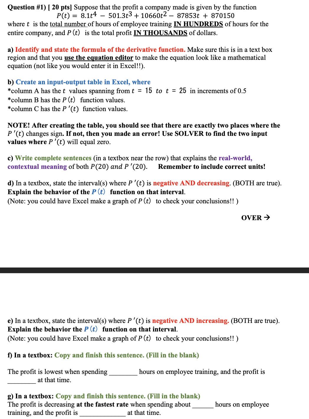 Solved Question \#1) [ 20pts] Suppose that the profit a | Chegg.com