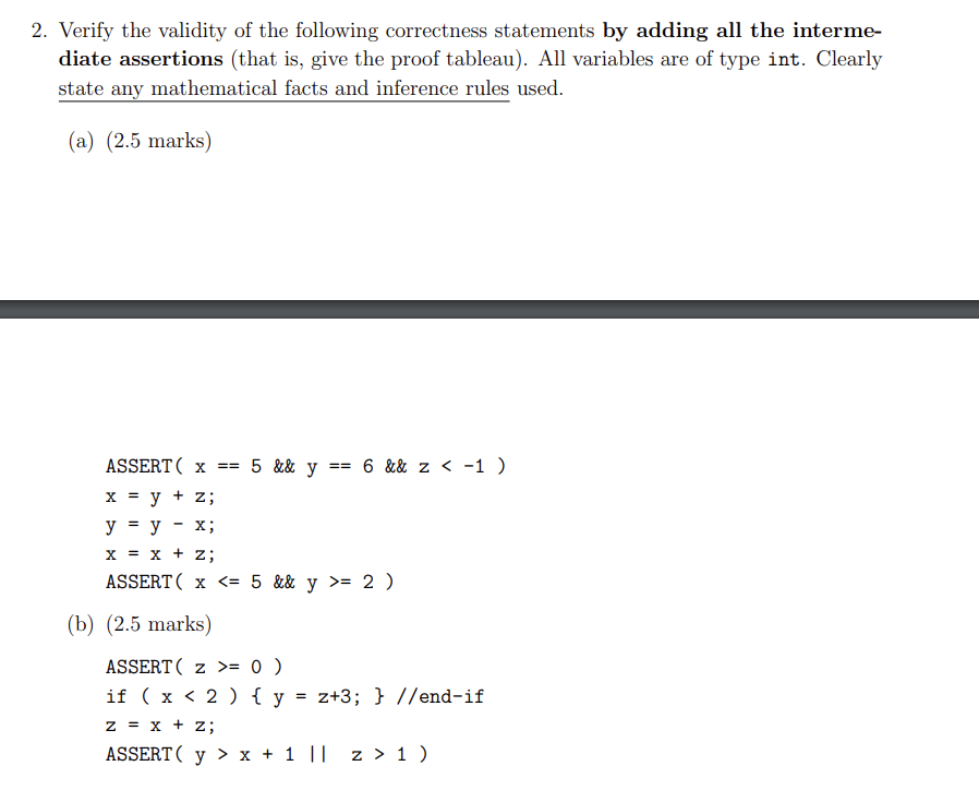 Solved 2. Verify The Validity Of The Following Correctness | Chegg.com