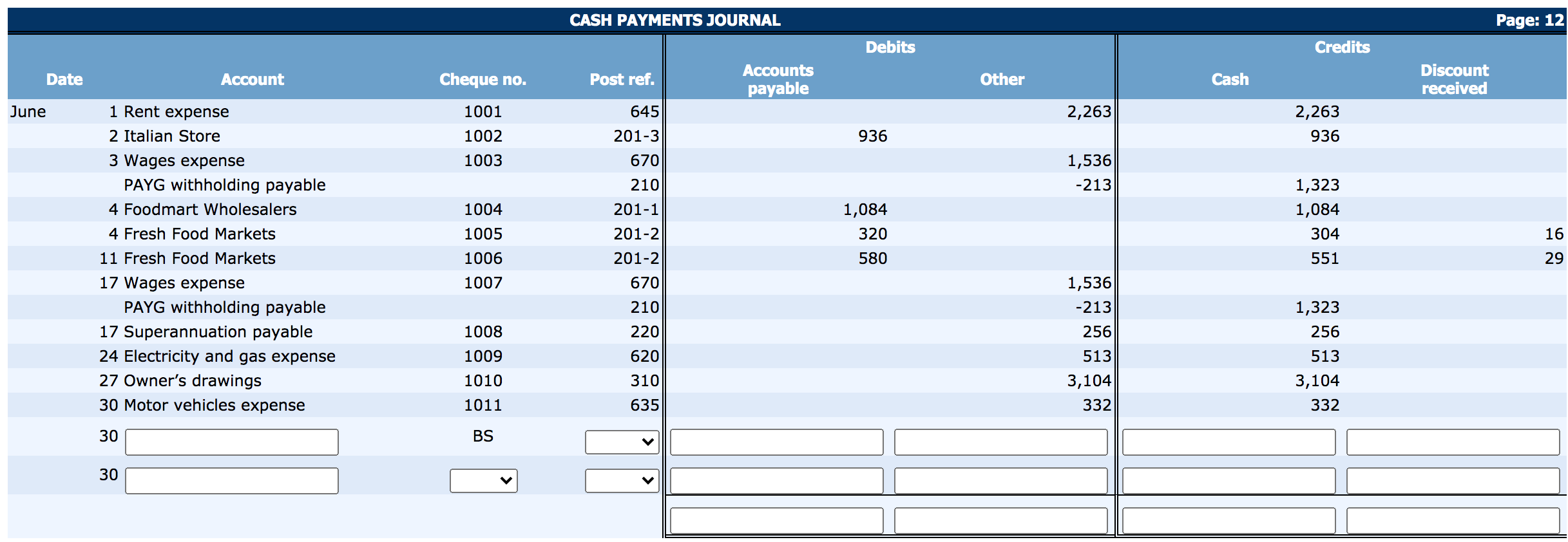 Solved Review the bank statement for the month of June in | Chegg.com