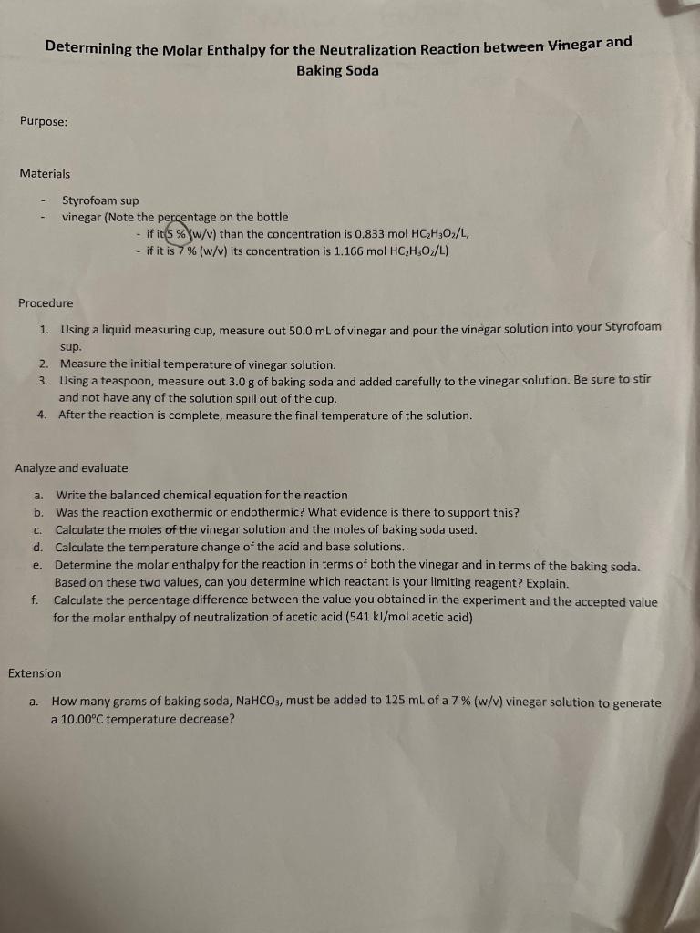 Solved Test Results mass of baking soda3.0g Volume of