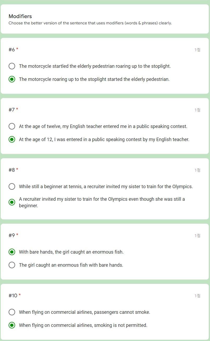 Solved Modifiers Choose the better version of the sentence | Chegg.com
