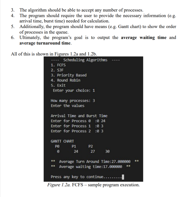 Solved Lab 2: SCHEDULING ALGORITHMS Programming | Chegg.com