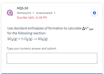 Solved Use Standard Enthalpies Of Formation To Calculate H | Chegg.com