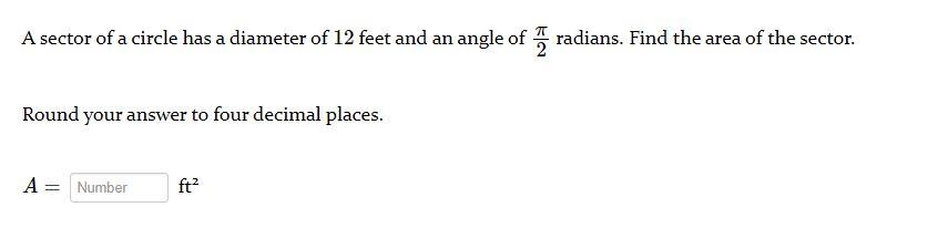 the area of a sector of a circle with diameter 12cm