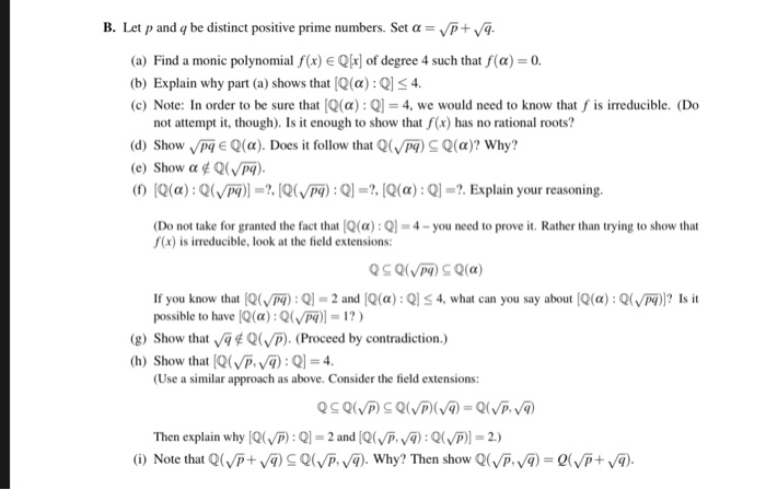 Solved B Let P And Q Be Distinct Positive Prime Numbers