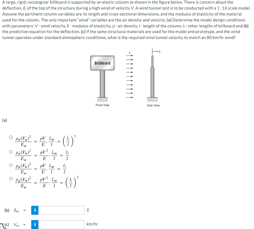 Solved A large, rigid, rectangular billboard is supported by | Chegg.com
