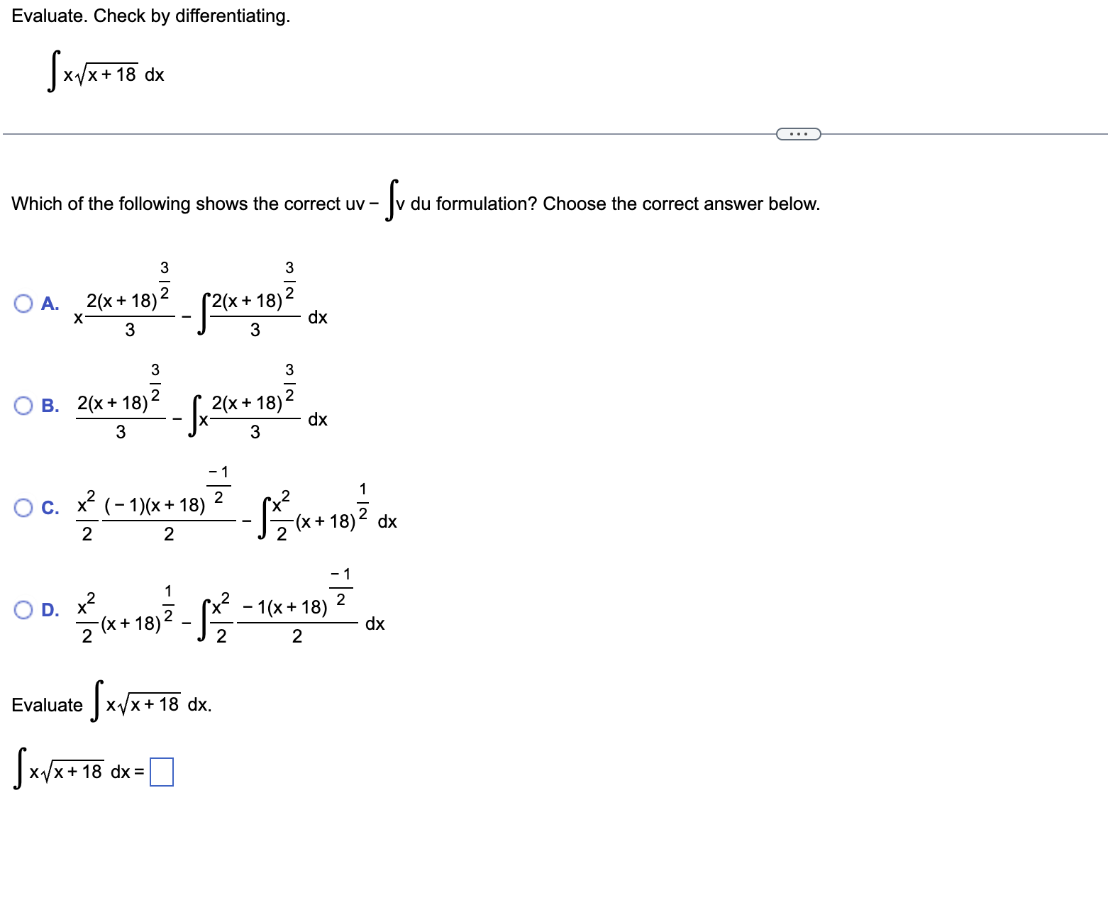 solved-evaluate-check-by-differentiating-xx-18dx-which-of-chegg