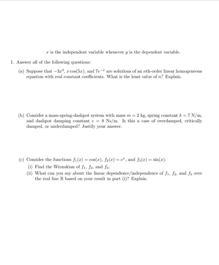 Solved This is Ordinary Differential Equations math. Please | Chegg.com