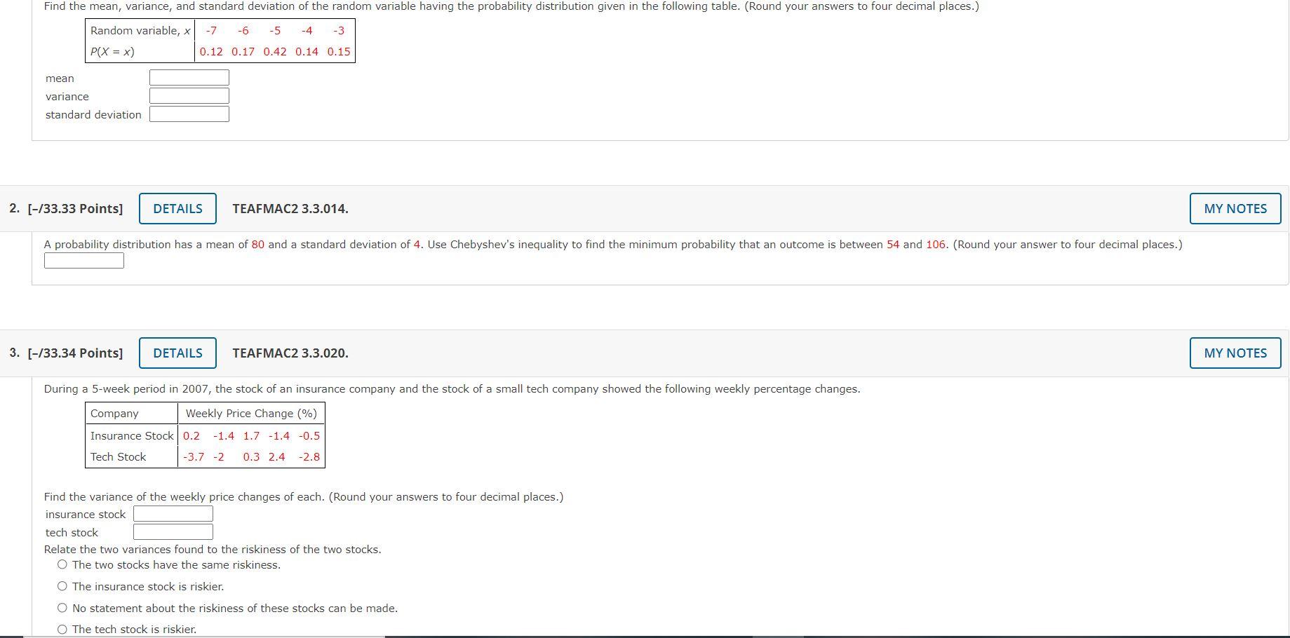 Solved Find The Mean, Variance, And Standard Deviation Of | Chegg.com