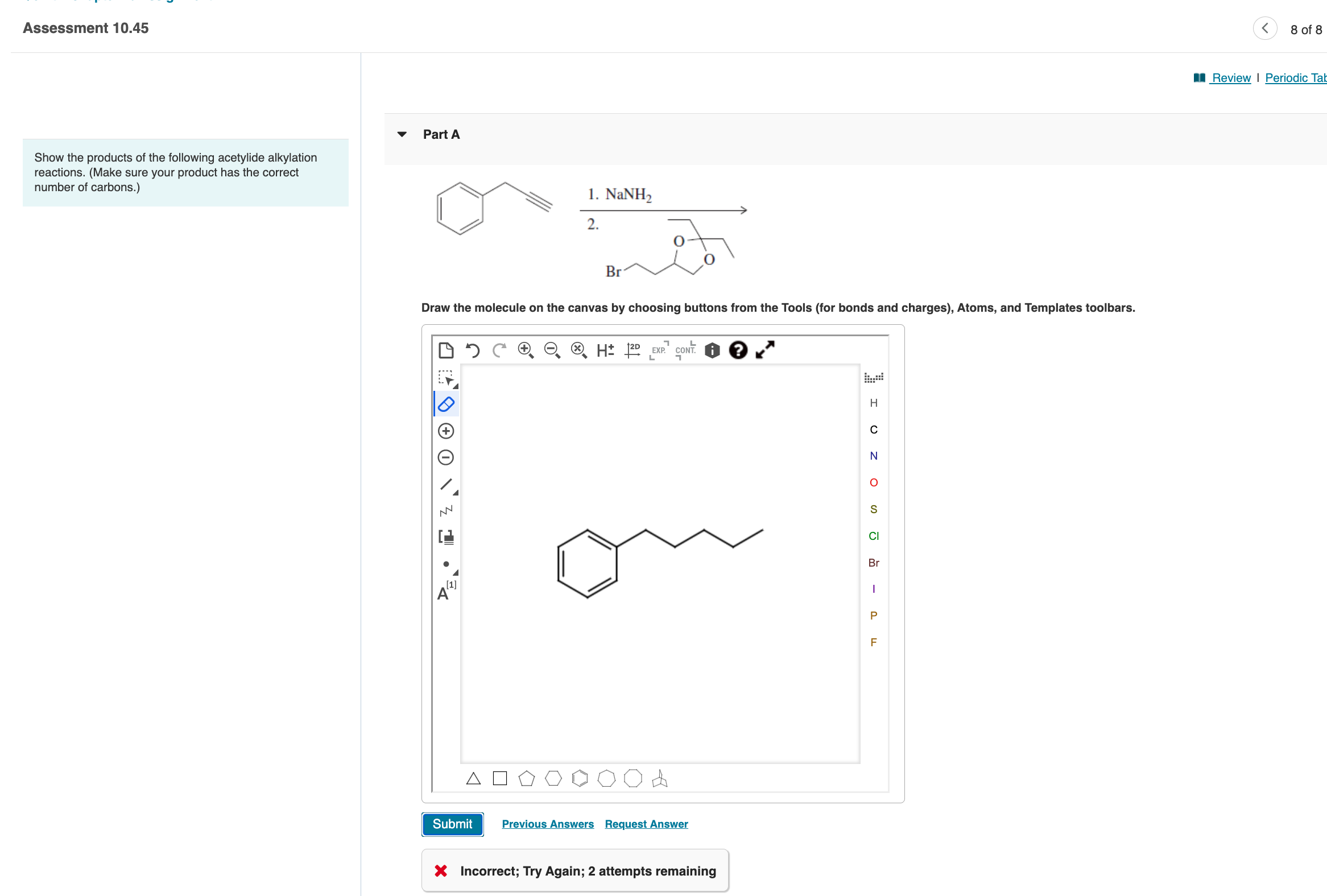 Solved Part AShow the products of the following acetylide | Chegg.com