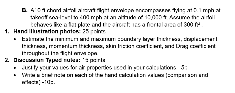 Solved B. A10 ft chord airfoil aircraft flight envelope | Chegg.com