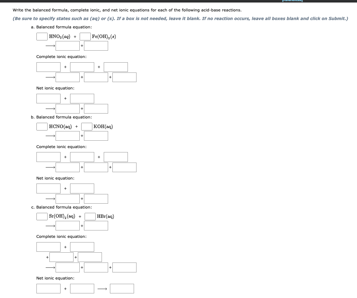 Solved Write the balanced formula, complete ionic, and net | Chegg.com