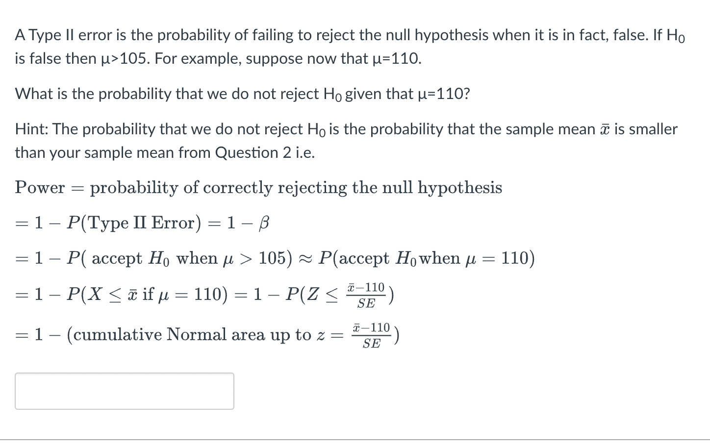 Solved A Type II error is the probability of failing to | Chegg.com