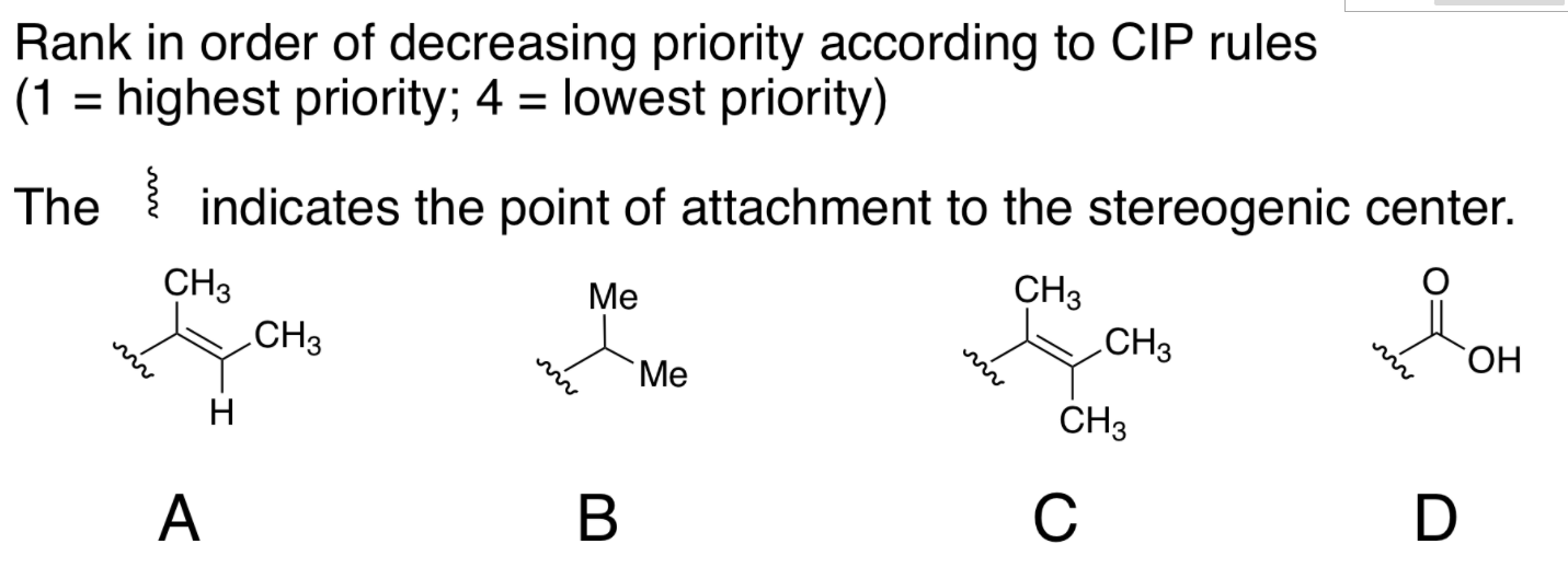 Solved = = Rank in order of decreasing priority according to | Chegg.com