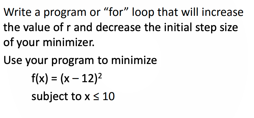 Solved Write a program or “for” loop that will increase the | Chegg.com