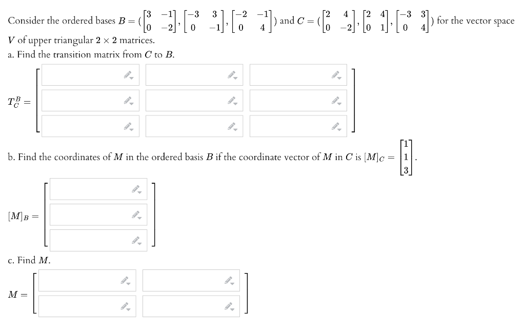 Solved Consider The Ordered Bases | Chegg.com