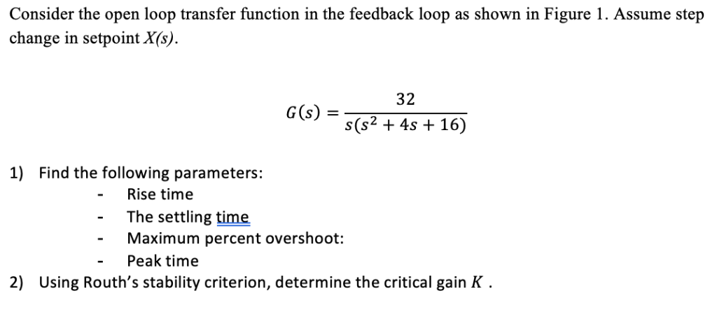 Solved Consider the open loop transfer function in the | Chegg.com
