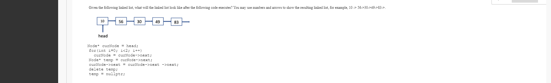 Solved Given the following linked list, what will the linked | Chegg.com