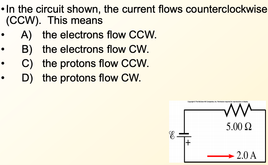 Solved • In the circuit shown, the current flows