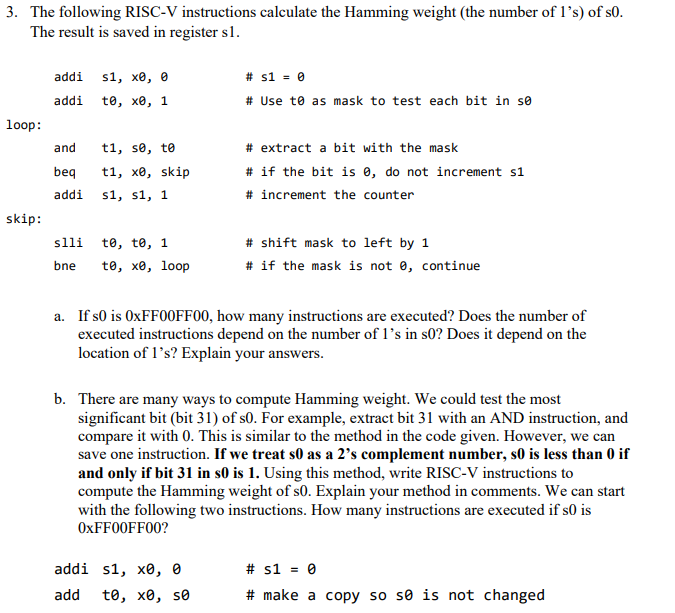 Solved The Following RISC-V Instructions Calculate The | Chegg.com