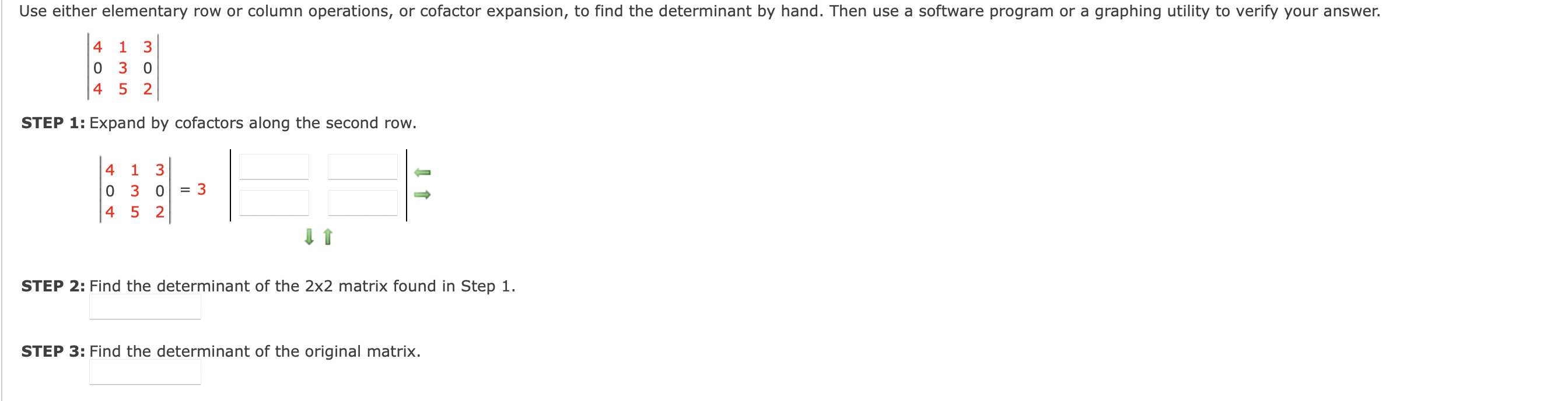 Solved Use either elementary row or column operations or Chegg