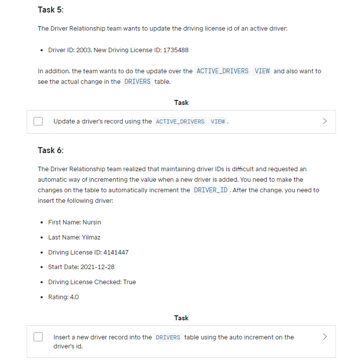 Solved Task 1: The Car Maintenance team wants to add new | Chegg.com