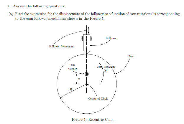 Solved 1. Answer the following questions: (a) Find the | Chegg.com
