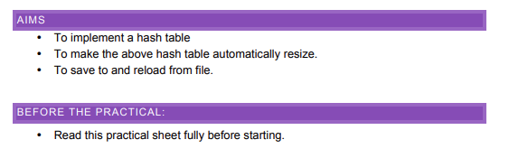 Solved AIMS • To implement a hash table To make the above | Chegg.com