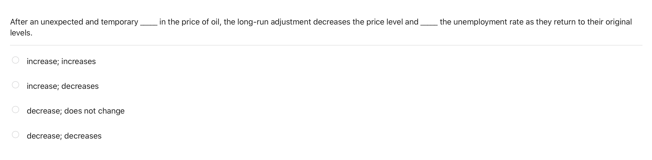 Solved After an unexpected and temporary ____ in the price | Chegg.com