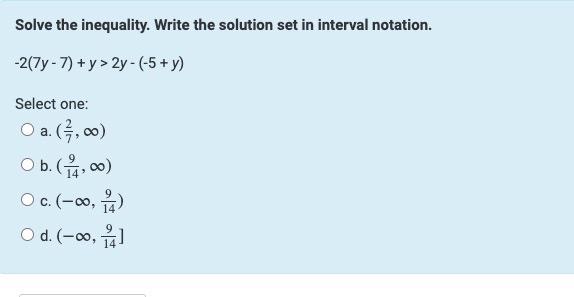 Solved Solve the inequality. Write the solution set in | Chegg.com
