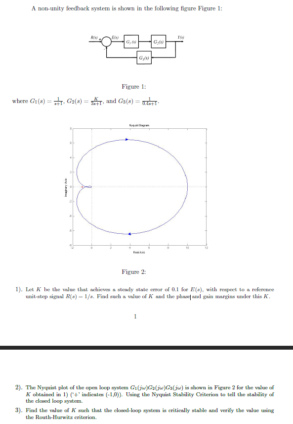 Solved A non-unity feedback system is shown in the following | Chegg.com