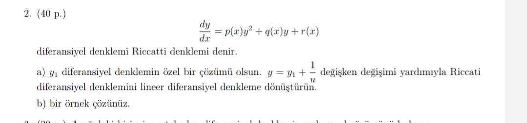 Solved dy / dx = p (x) y ^ 2 + q (x) y + r (x) differential | Chegg.com