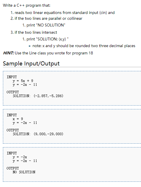 Implement a Line class that uses two points which | Chegg.com