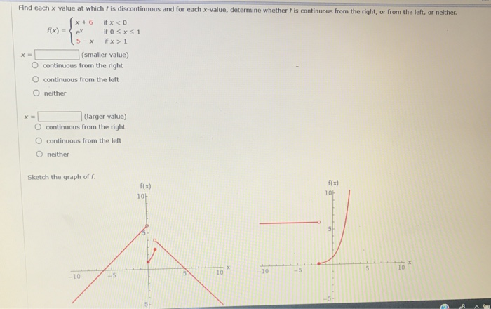 Solved Find Each X Value At Which F Is Discontinuous And For 6767