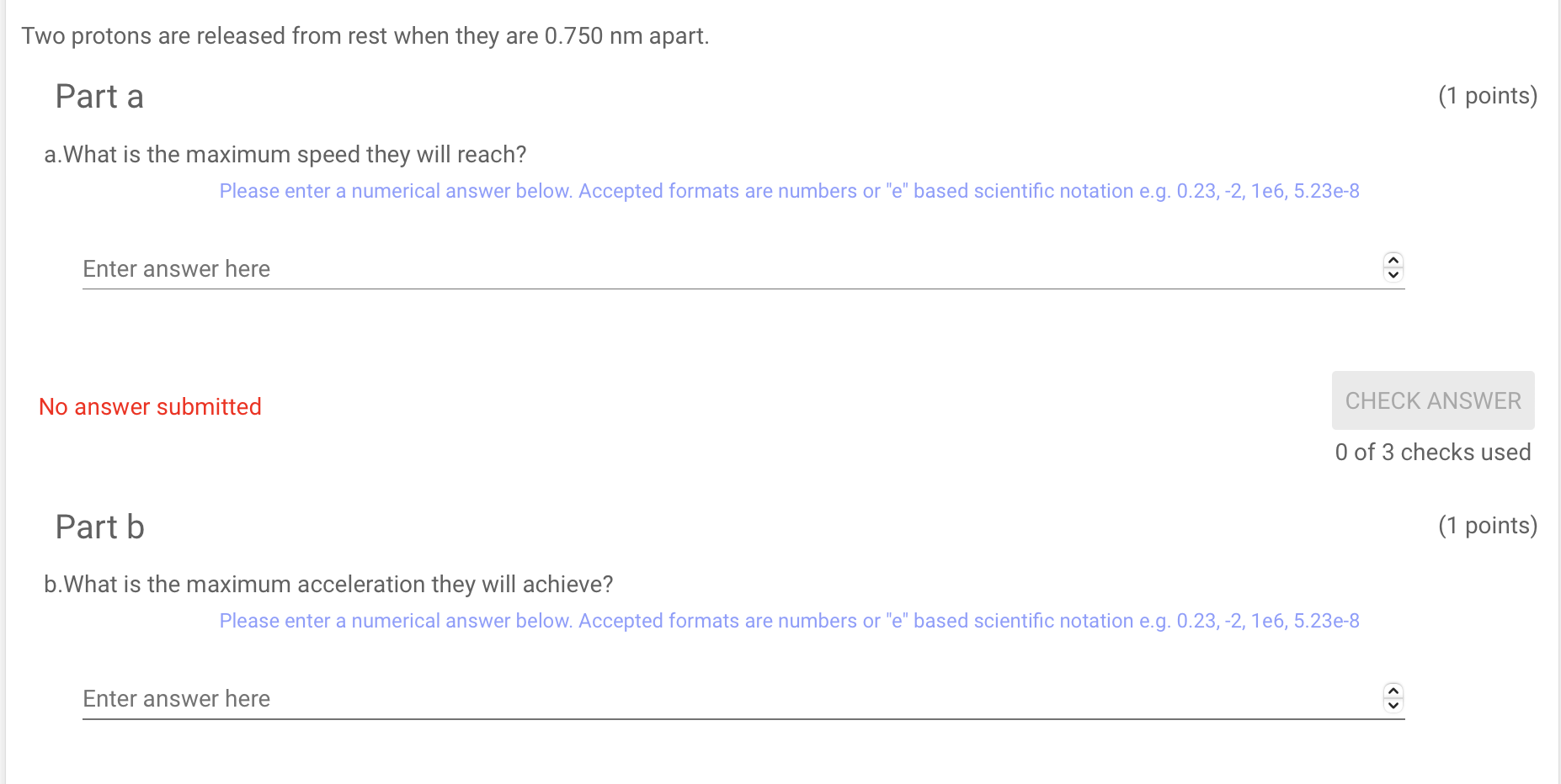 Solved Two Protons Are Released From Rest When They Are Chegg Com