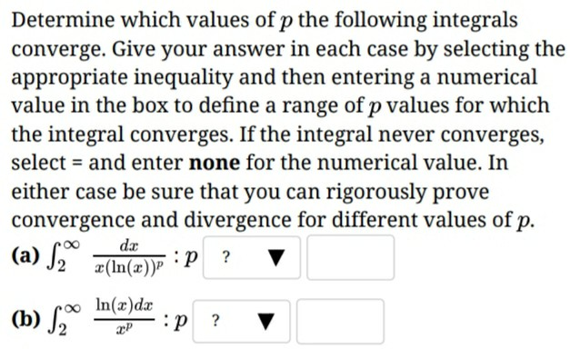 solved-determine-which-values-of-p-the-following-integrals-chegg