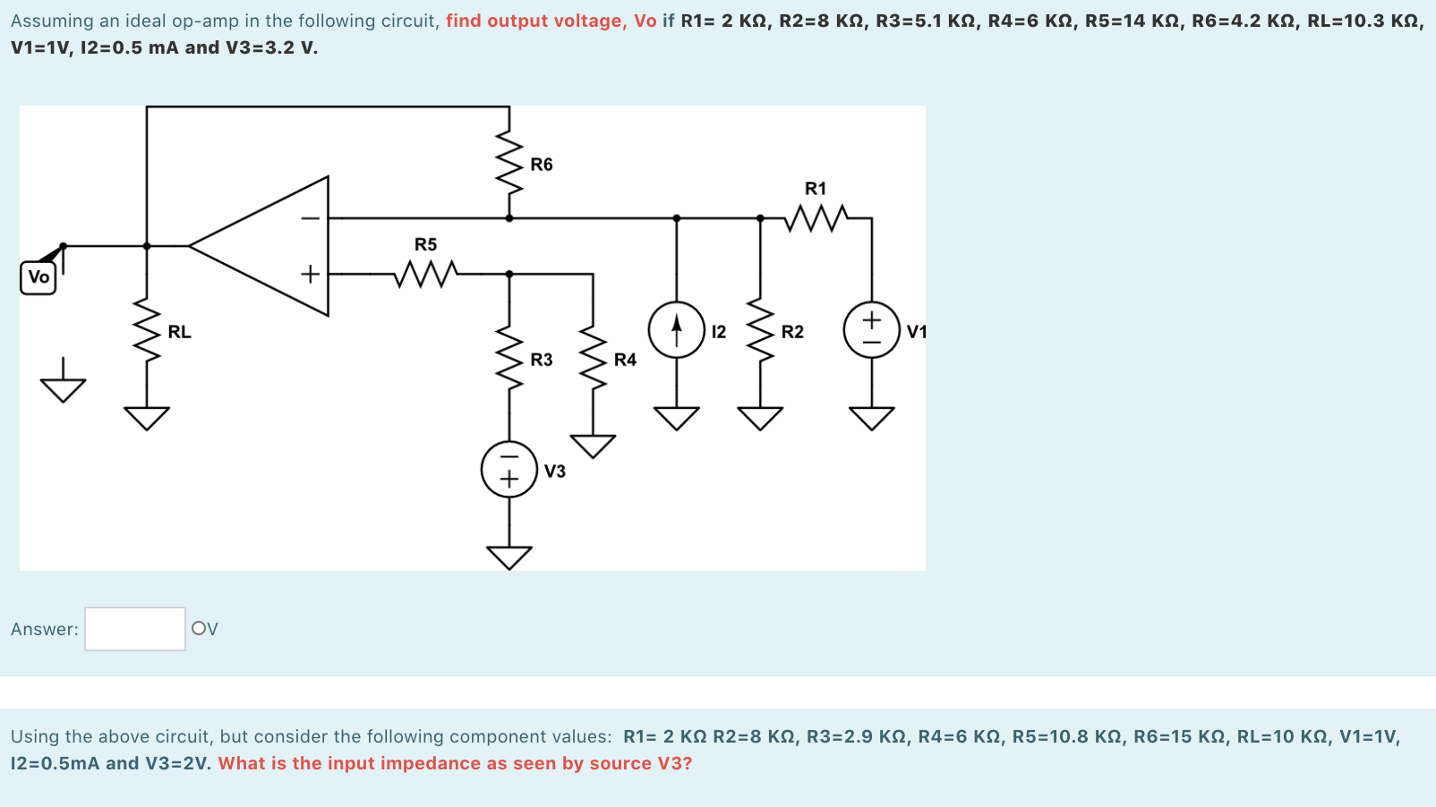 Solved Assuming An Ideal Op-amp In The Following Circuit, | Chegg.com