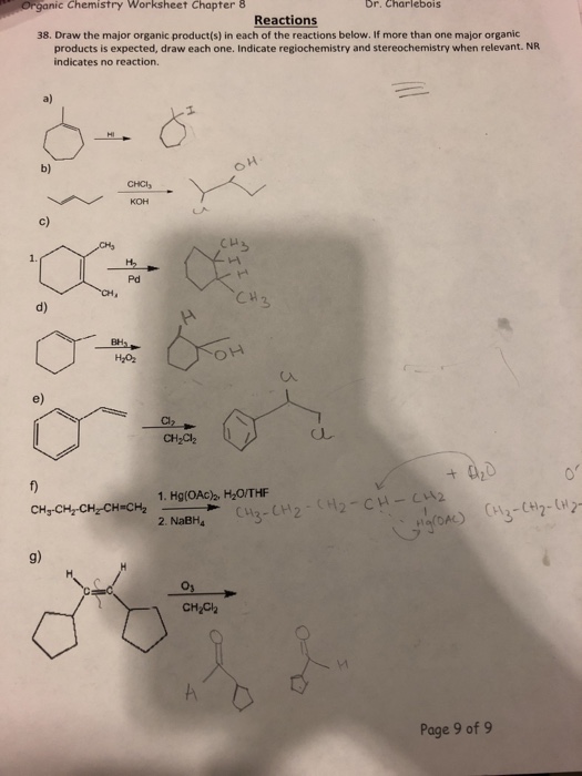 Solved: Ic Chemistry Worksheet Chapter 8 Br. Charlebois Re... | Chegg.com