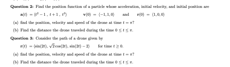 Solved Question 2: Find the position function of a particle | Chegg.com