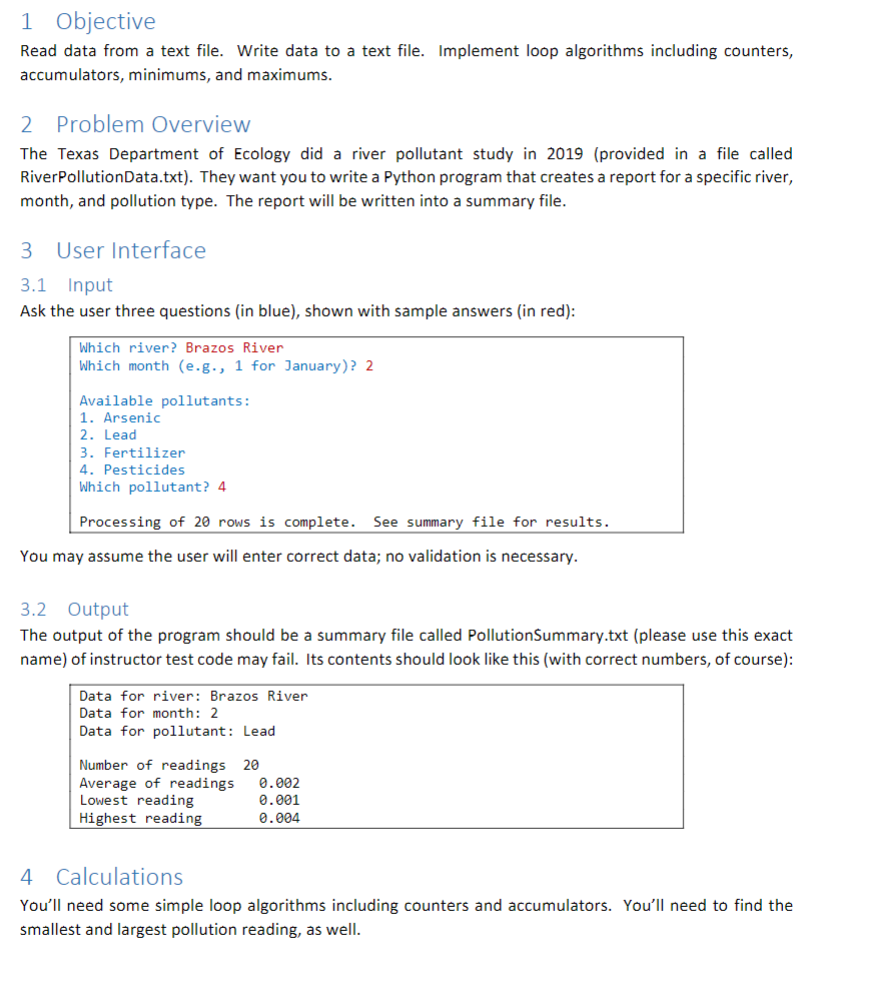 1 Objective Read data from a text file. Write data to | Chegg.com