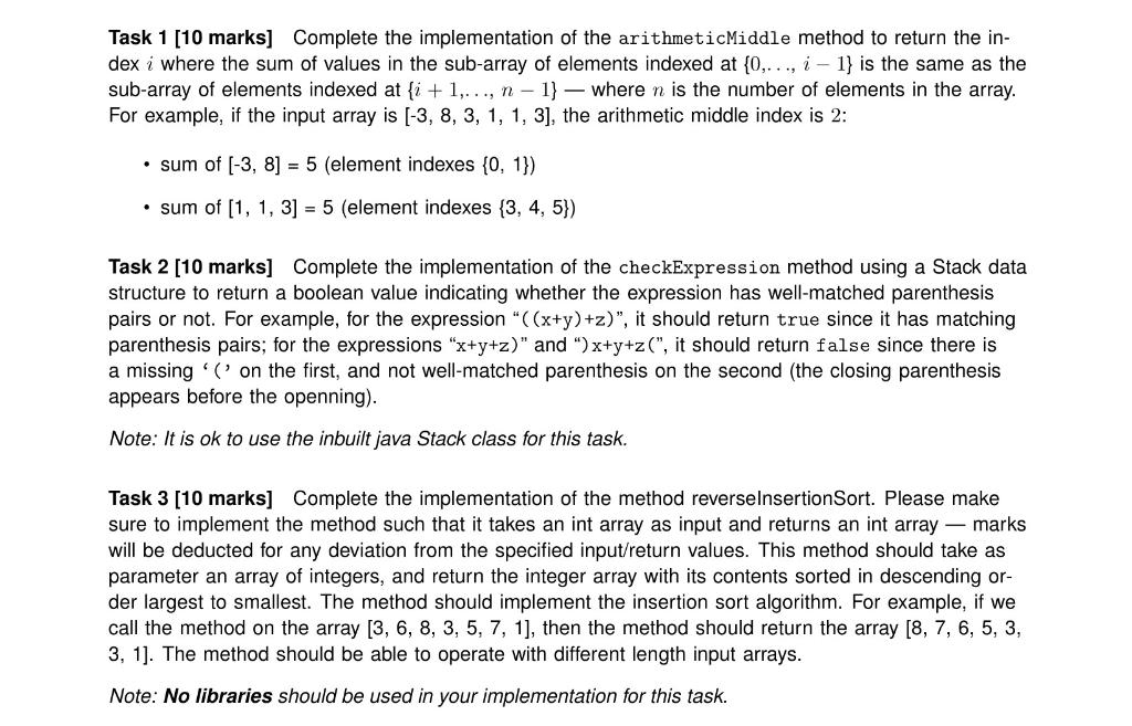 Solved Task 1 [10 marks] Complete the implementation of | Chegg.com
