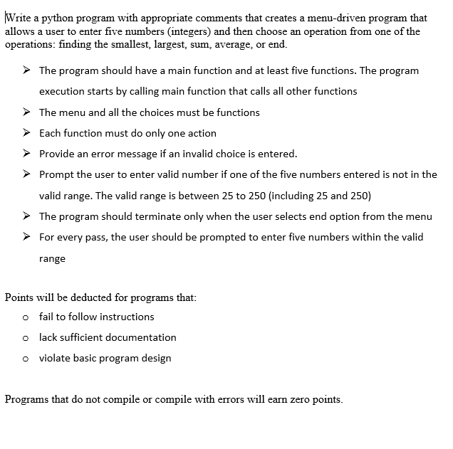 Solved Write a python program with appropriate comments that | Chegg.com
