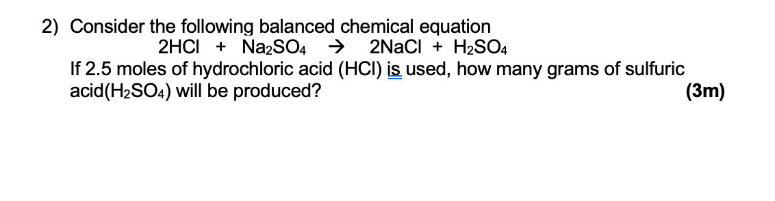 Solved 2) Consider the following balanced chemical equation | Chegg.com