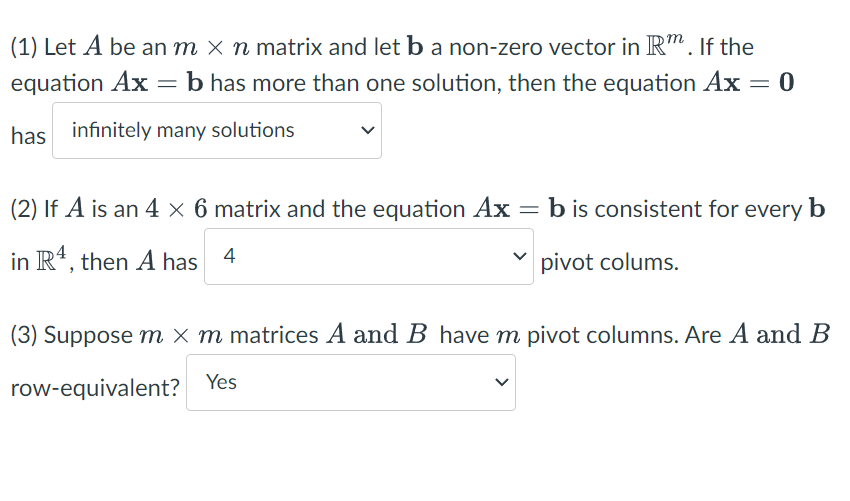 Solved (1) Let A Be An M X N Matrix And Let B A Non-zero | Chegg.com