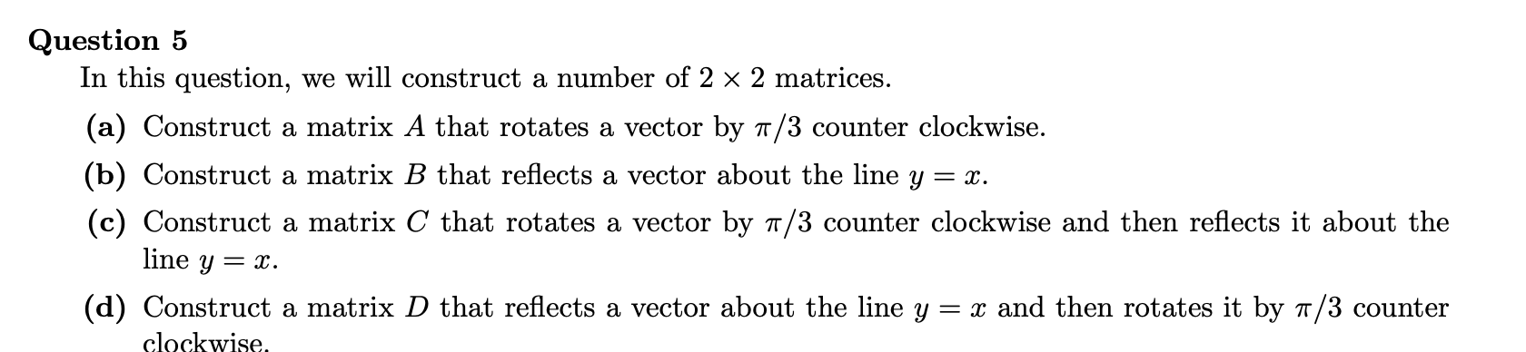 Solved Question 5 In this question, we will construct a | Chegg.com
