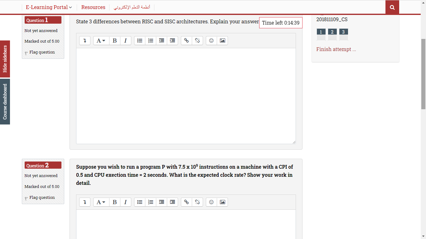 Solved E-Learning Portal Resources أنظمة التعلم الإلكتروني a | Chegg.com